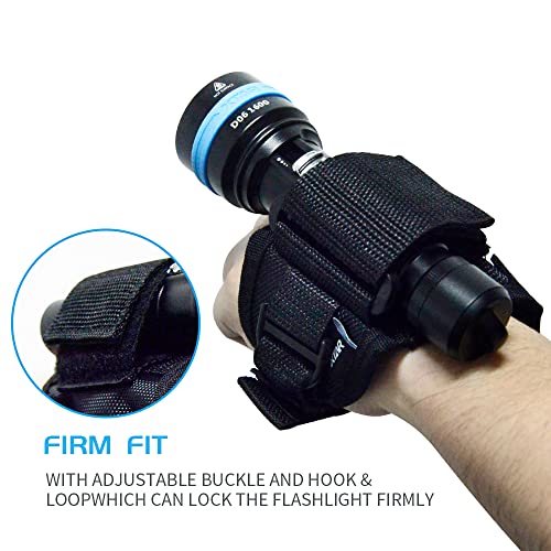 XTAR Goodman Style Glove Hand-Free Torch Holder Soft Hand Mount for Scuba Dive Lights Led Flashlight Universal Adjustable Wrist Strap Diving Accessory - Image 3