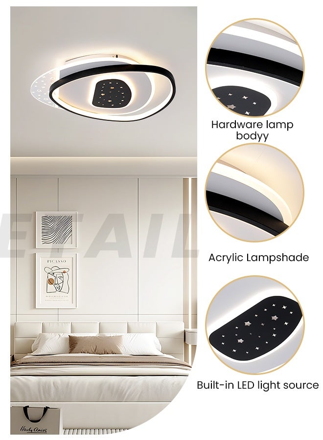 YATAI LIGHTING Oval LED Ceiling Light 120W, Modern Dimmable Flush Mount with Remote, Black & White, Adjustable Brightness & 3-Color Modes (3000K-6000K) for Bedroom, Living Room, Dining Room - Image 4