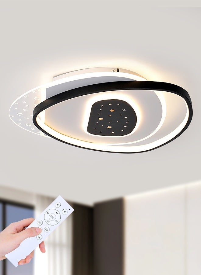 YATAI LIGHTING Oval LED Ceiling Light 120W, Modern Dimmable Flush Mount with Remote, Black & White, Adjustable Brightness & 3-Color Modes (3000K-6000K) for Bedroom, Living Room, Dining Room - Image 1