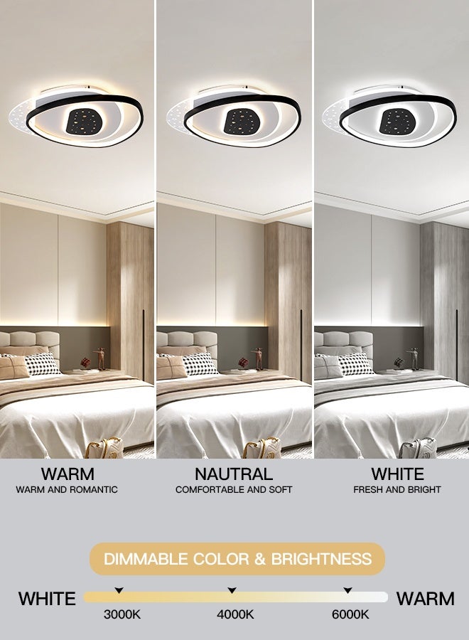YATAI LIGHTING Oval LED Ceiling Light 120W, Modern Dimmable Flush Mount with Remote, Black & White, Adjustable Brightness & 3-Color Modes (3000K-6000K) for Bedroom, Living Room, Dining Room - Image 2