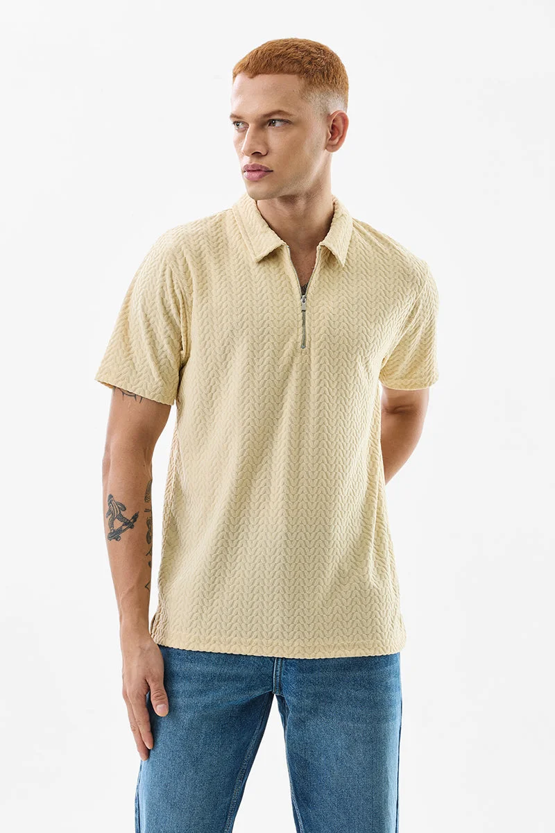 SNITCH Verti-Zip Cream T-Shirt