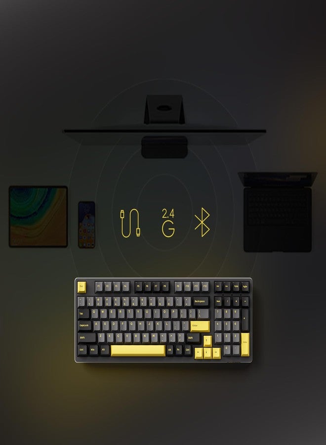 Akko 3098B Hot-swappable Mechanical Keyboard with RGB Backlight, PBT Keycaps, Black&Gold Creamy Gaming Keyboard with Number Pad Software for Mac & Win - Image 3