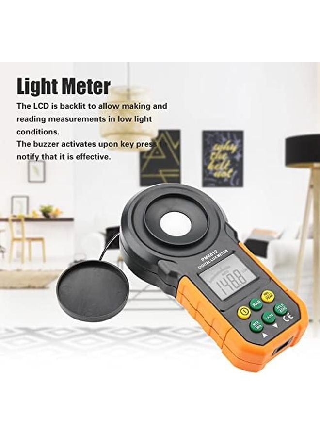 Peakmeter PM6612 مقياس لوكس رقمي عالي الدقة نطاق 200000 لوكس لقياس الإضاءة الداخلية والخارجية - Image 5