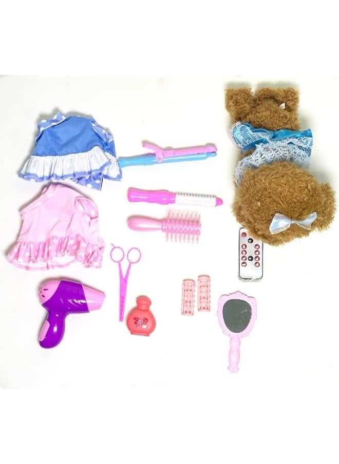 Pet Care Play Set Dog Grooming Kit with Dress Set Vet Kit Educational Toy-Pretend Play for Toddlers Kids Children 
