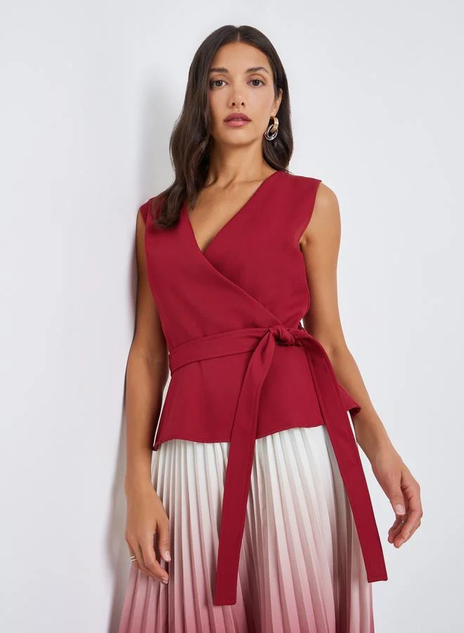 Styli Women Ombre Look Pleated A-Line Midi Dress