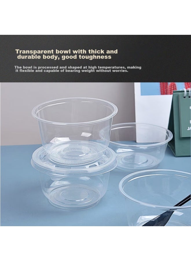 Yata Wutian Disposable Bowls, 500 Model, 300 Pieces, Plastic Bowls, Transparent, Heat-resistant, Lunch Boxes, Soup Bowls, Without Lids, For Eight Treasures Rice - Image 4