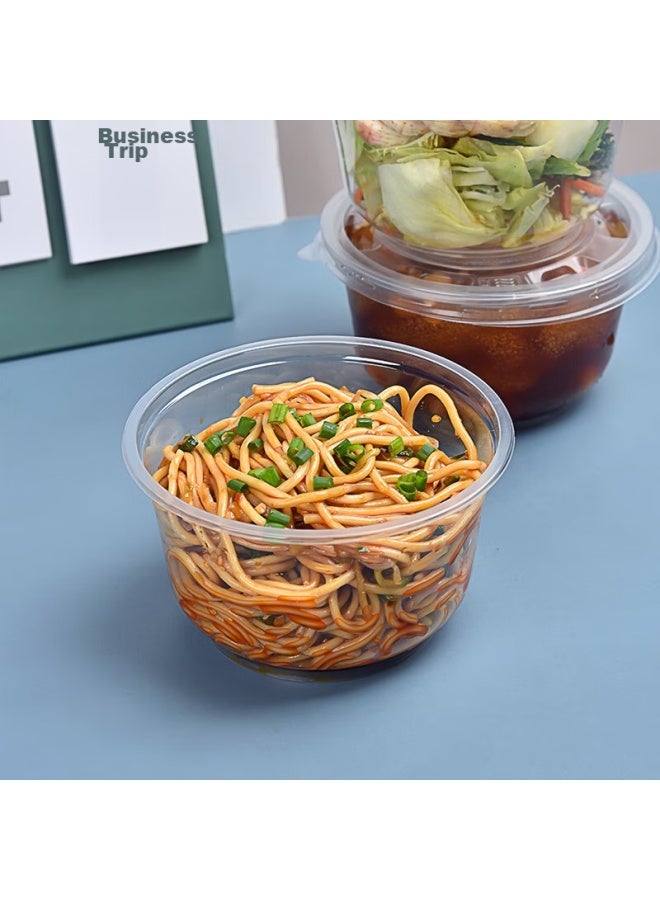 Yata Wutian Disposable Bowls, 500 Model, 300 Pieces, Plastic Bowls, Transparent, Heat-resistant, Lunch Boxes, Soup Bowls, Without Lids, For Eight Treasures Rice - Image 2