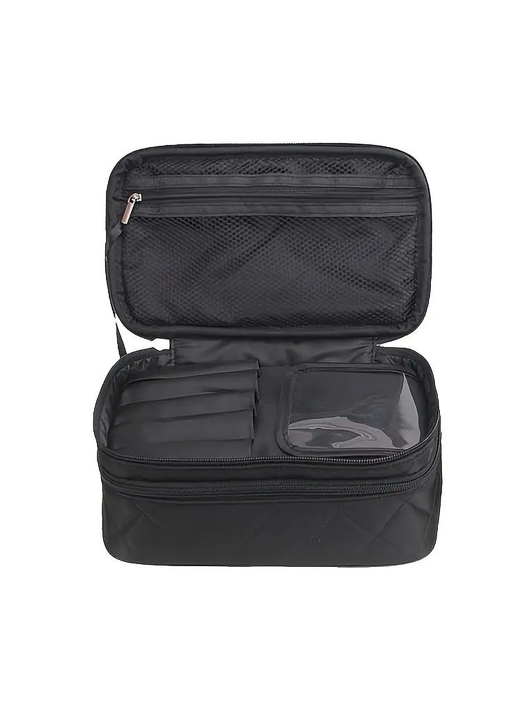 ORiTi Double Layer Cosmetic Bags Makeup Bag Women Travel Organizer Professional  Storage Brush Necessaries MakeUp Case Beauty Toiletry Bag - Image 3