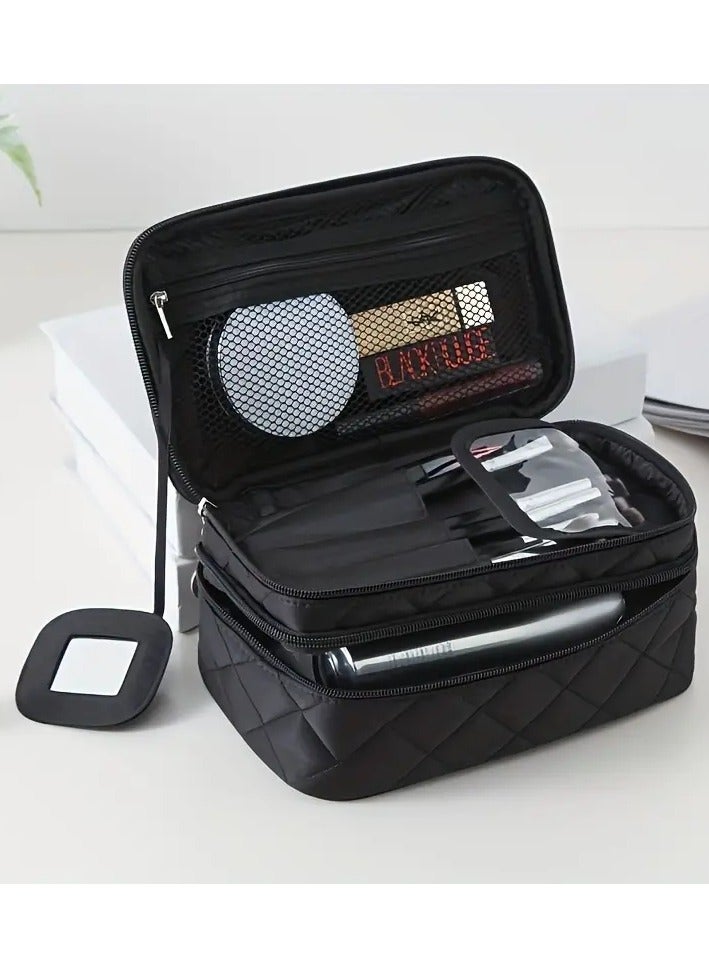 ORiTi Double Layer Cosmetic Bags Makeup Bag Women Travel Organizer Professional  Storage Brush Necessaries MakeUp Case Beauty Toiletry Bag - Image 4