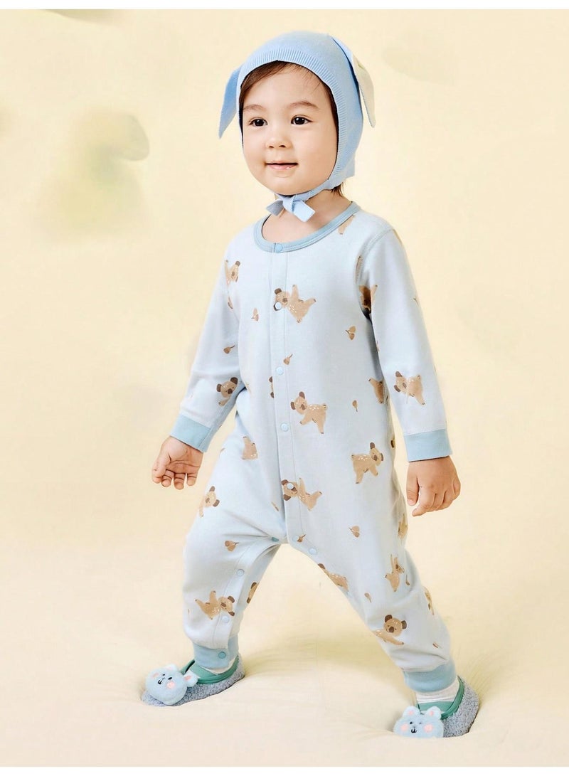 mini bala Baby Skin-friendly Breathable Romper Infant Soft Home Crawling Suit  - Image 1