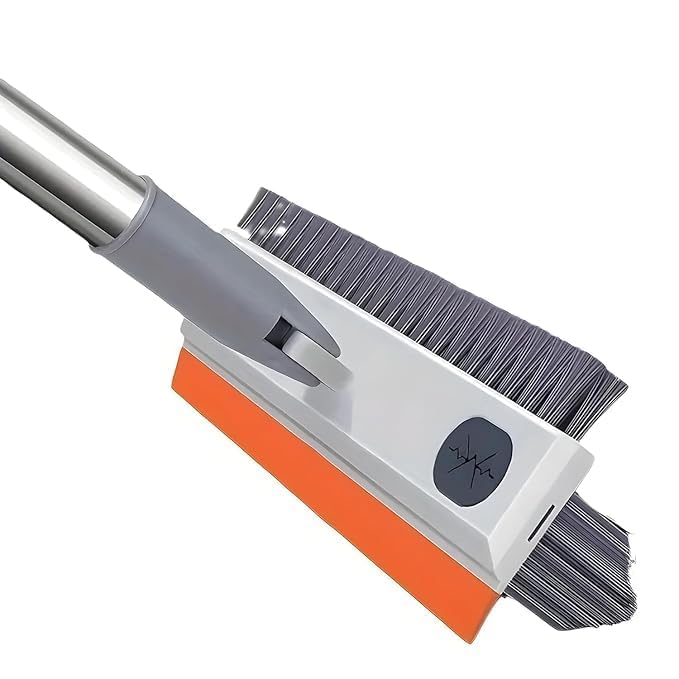 Rukshv 3 in 1 Toilet Bathroom Cleaning Brush with Wiper and Long Handle - 180° Rotate Floor Scrub Brush for Tiles, Home Kitchen Bathroom Accessories (3 in 1 Toilet Bathroom) - Image 1