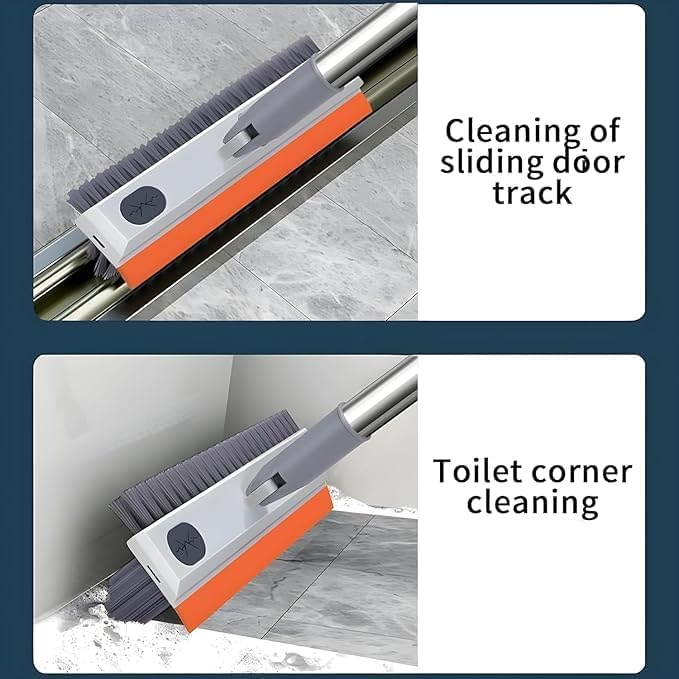 Rukshv 3 in 1 Toilet Bathroom Cleaning Brush with Wiper and Long Handle - 180° Rotate Floor Scrub Brush for Tiles, Home Kitchen Bathroom Accessories (3 in 1 Toilet Bathroom) - Image 5