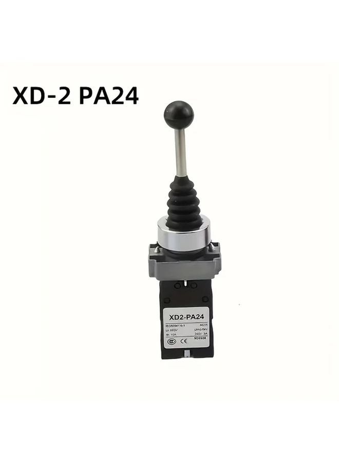 XD2 PA24 عصا تحكم صناعية مفتاح 2 4 مواضع إرجاع زنبركي جهات اتصال نحاسية وضعي التشغيل اللحظي والثابت - Image 1