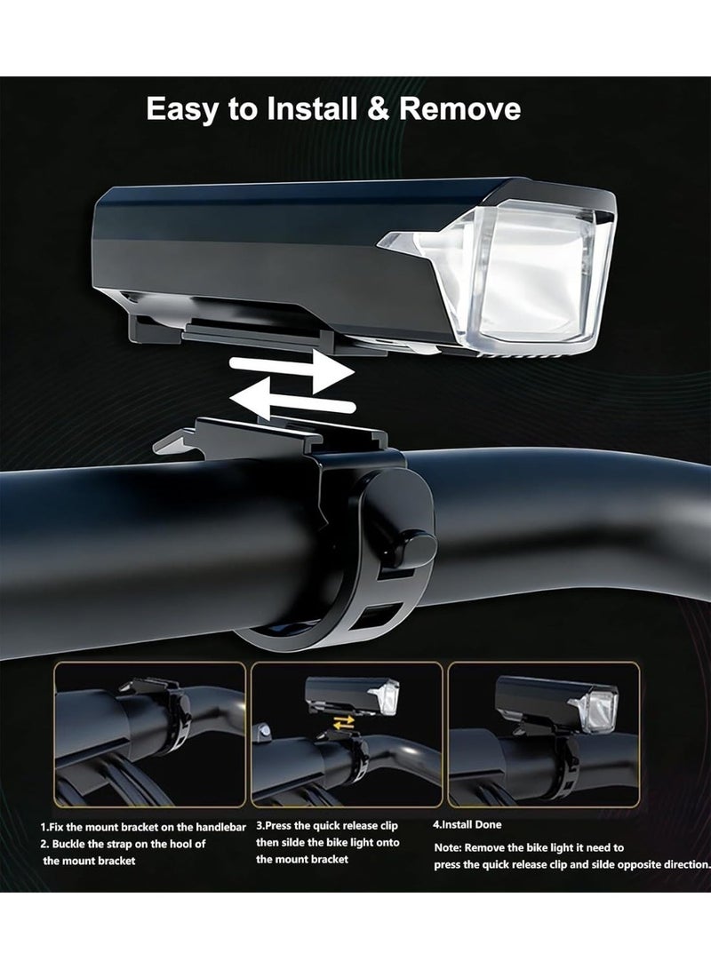 Bike Lights for Night Riding, USB-C Rechargeable – 5 Modes, LED Display & Auto Sensor - Image 3