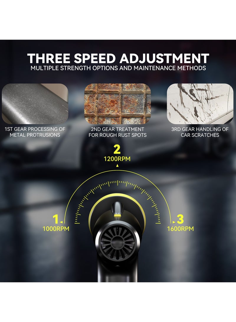 عام **ملمع سيارات قابل للشحن عبر USB - 3 سرعات لاسلكية، آلة تلميع بالشمع محمولة، أداة تلميع لتفصيل السيارات** - Image 3