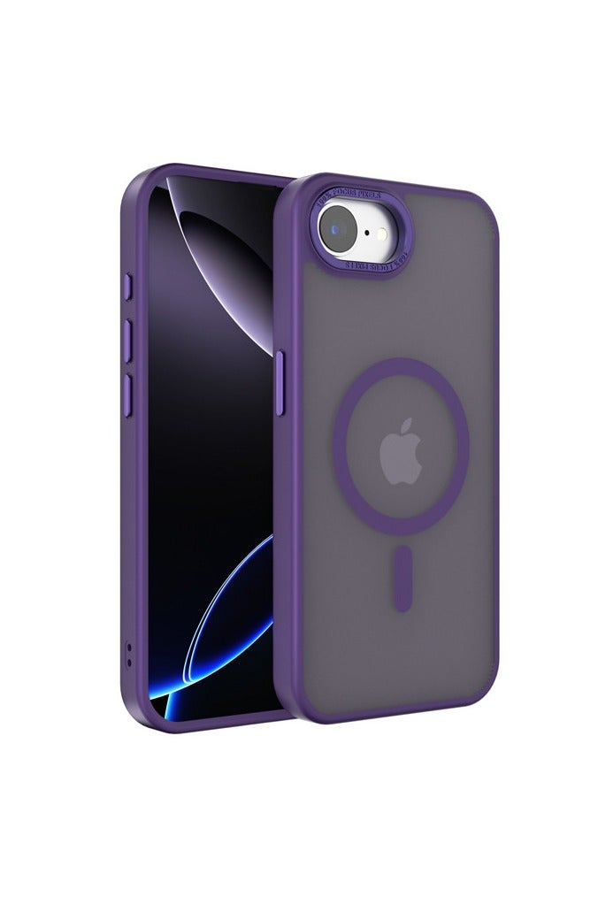 عام غطاء مغناطيسي متوافق مع أيفون 16 إي، خلفية شبه شفافة غير لامعة مقاومة للانزلاق، واقي من الصدمات. - Image 1