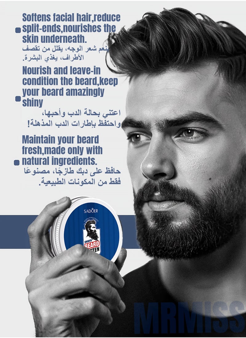 SADOER Ultimate Beard Care Conditioner Kit - Beard Grooming Kit for Men Softens, Smoothes and Soothes Beard Itch | Contains Beard Wash & Conditioner, Beard Oil, Beard Balm | 100% Pure & Organic Beard Growth Kit(5 Packs/Set)  - Image 3