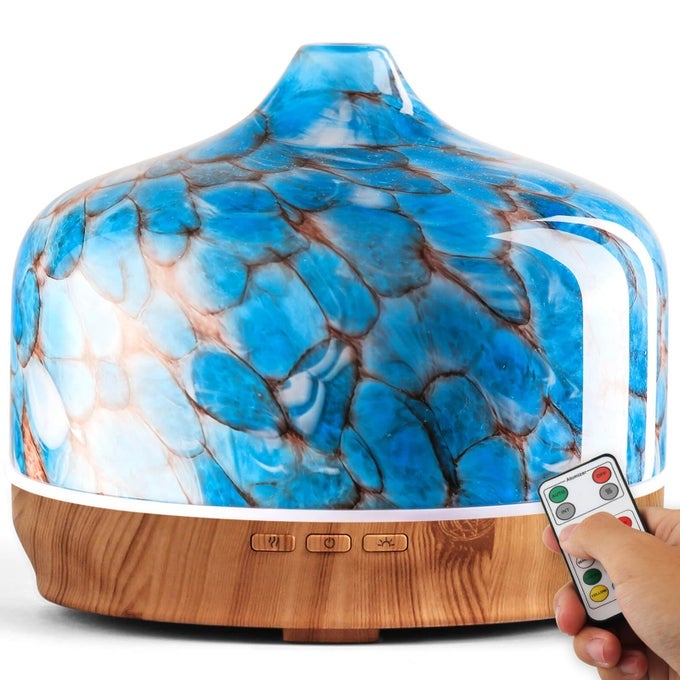 500ML ESSENTIAL OIL DIFFUSER AROMA ULTRASONIC HUMIDIFIER WITH REMOTE CONTROL BPA FREE AUTO SHUTOFF TIMER SETTING FOR LARGE ROOM