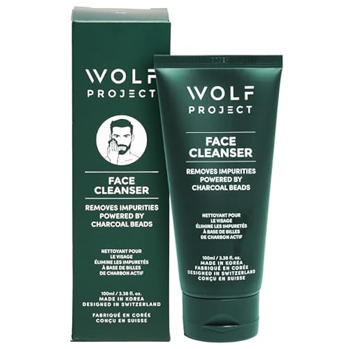 The Wolf Project Wolf Project Activated Charcoal Beads Korean Face Wash - Charcoal Face Cleanser with Oil Control Prevents Acne, Deeply Cleanses, Hydrates and Moisturizes Skin. Natural Facial Cleanser - Image 1
