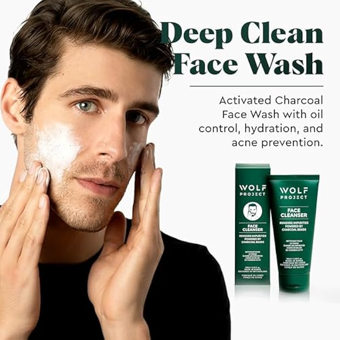 The Wolf Project Wolf Project Activated Charcoal Beads Korean Face Wash - Charcoal Face Cleanser with Oil Control Prevents Acne, Deeply Cleanses, Hydrates and Moisturizes Skin. Natural Facial Cleanser - Image 2