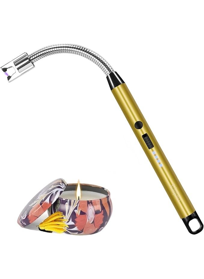 ولاعة كهربائية قابلة للشحن عبر USB Type-C باللون الذهبي - Image 1