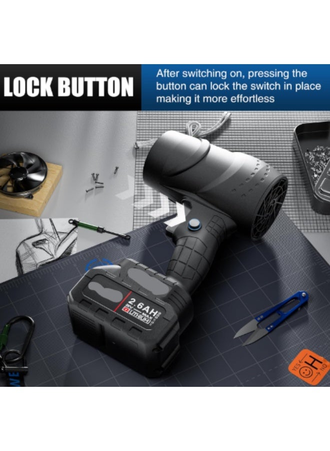 منفاخ توربو جيت - منفاخ هواء توربو فائق الطاقة لاسلكي بسرعة رياح تصل إلى 130 ميلاً في الساعة، ومنفاخ أوراق صغير قابل لإعادة الشحن بقوة 21 فولت ومنفاخ هواء لمجفف السيارة (مع بطارية متضمنة)، وأداة تنظيف وتجفيف محمولة عالية الضغط - Image 5