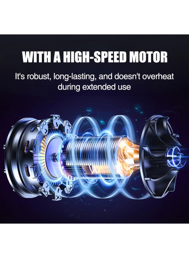 منفاخ توربو جيت - منفاخ هواء توربو فائق الطاقة لاسلكي بسرعة رياح تصل إلى 130 ميلاً في الساعة، ومنفاخ أوراق صغير قابل لإعادة الشحن بقوة 21 فولت ومنفاخ هواء لمجفف السيارة (مع بطارية متضمنة)، وأداة تنظيف وتجفيف محمولة عالية الضغط - Image 2