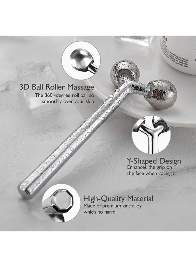 Tekson Facial Roller Massager, 3D Metal Face Massage Tool for Reduce Puffiness, Remove Eye Wrinkles, Face Lift, Increase Firmness, Anti-Aging, Skin Tightening - Image 3