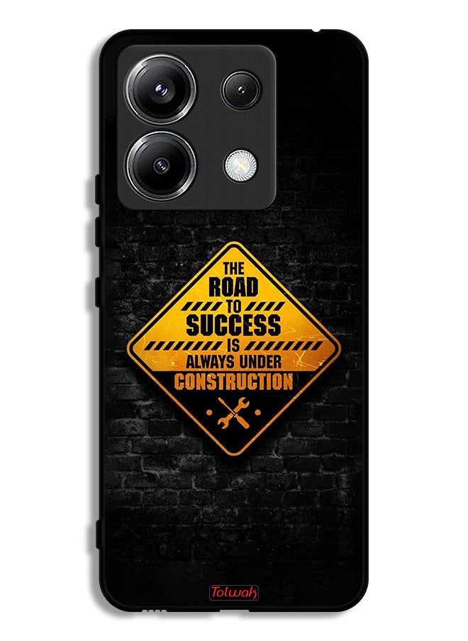 Tolwak Xiaomi Redmi Note 13 Pro 5G Protective Case Cover The Road To Success Is Always Under Construction  - Image 1