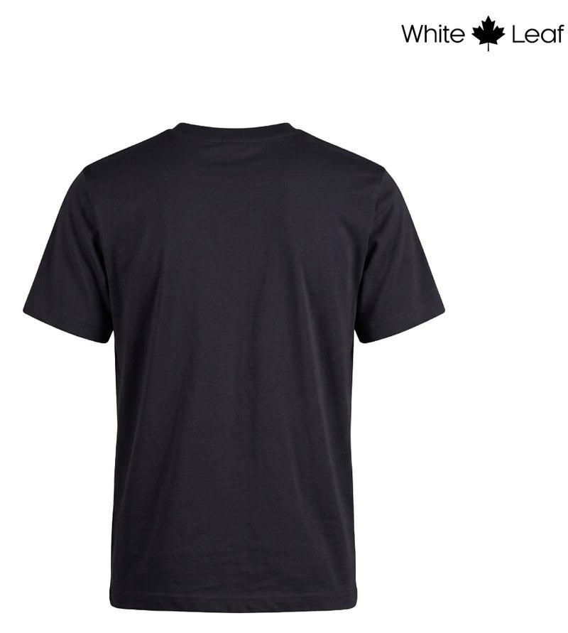 WHITE LEAF Men's Round Neck T-Shirt 1 Piece – 100% Combed Cotton Breathable Comfortable Casual Wear, Black - Image 4