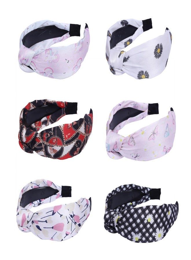Luxelocks Women's Knotted Headbands, Pack of 6, Multi-Colour,cute prints knot headband for women & girls - Image 2
