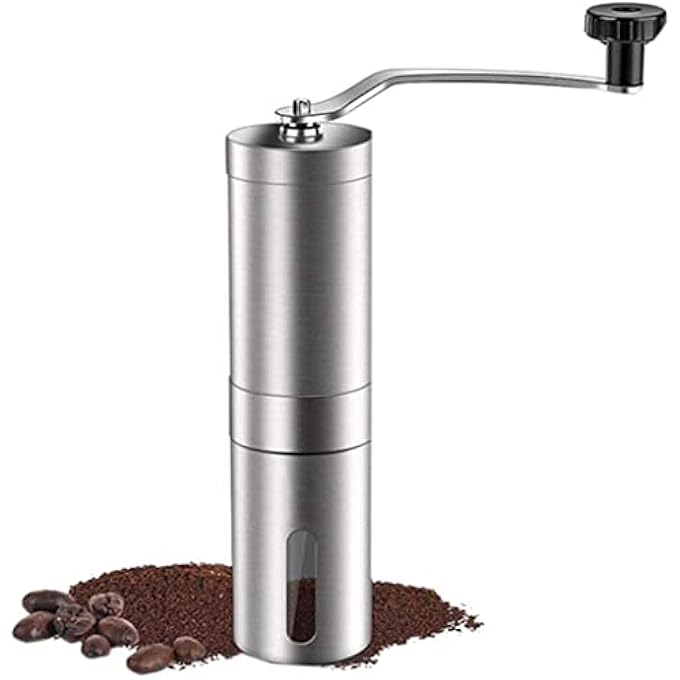 eWINNER Stainless Steel Manual Coffee GrinderAdjustable Burr MillPortable Hand Crank Coffee Bean Grinder For EspressoFrench PressCold BrewCompactQuietPerfect For TravelCamping  Home Use - Image 2