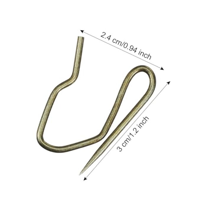 Shappy 120 Pack Drapery Hooks Pins for Curtains, Metal Pinch Pleat Hooks with Clear Box 1.2 Inch for Window Door and Shower Curtain(Antique Brass) - Image 5