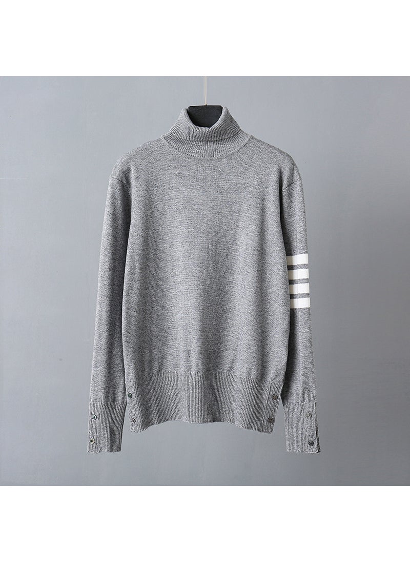 Generic - TB BROWIN New Wool Sweater Unisex High-Neck UK Style Light gray - Image 1