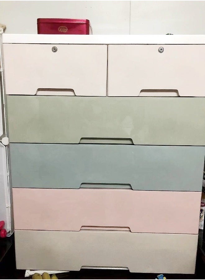 C&C Home 6 Drawers Plastic Cabinet Combined Locker Clothes Storage Cabinet Rack Closet Drawers Organizer Unit for Clothes Toys 60 x 35 x 100 cm  - Image 3