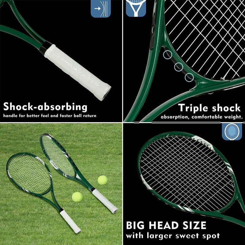Layway Tennis Rackets 2 Players Recreational for Beginners,Pre-Strung 27 Inch Light Adult Racquet Set for Women Men with Tennis Balls,Overgrips and Carry Bag - Image 3
