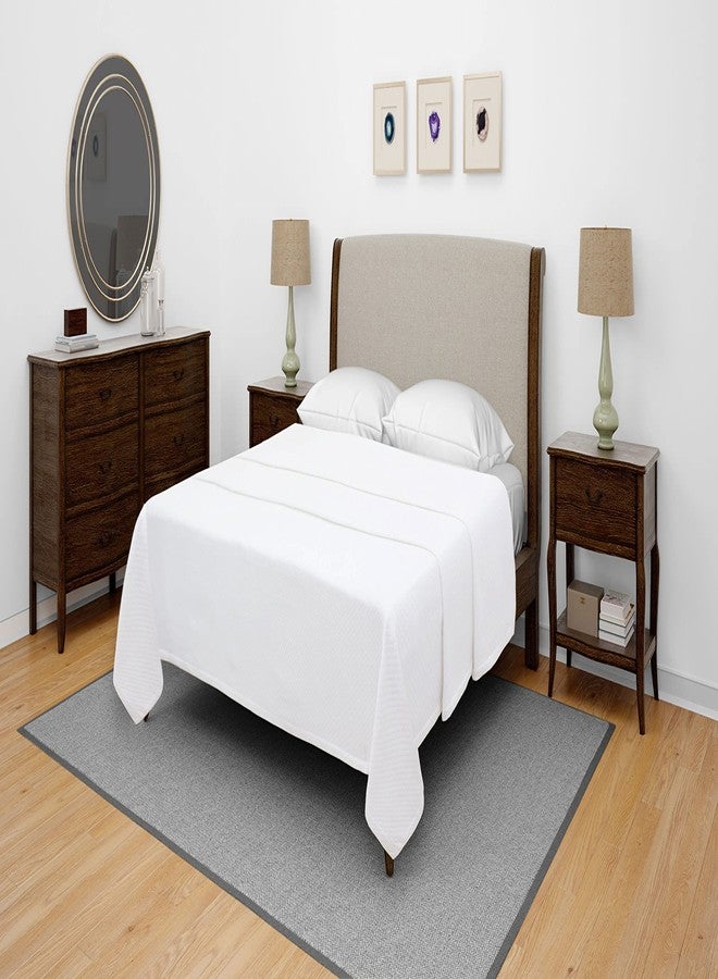 COTTON CRAFT Soft Cotton Blanket Coverlet - Plush French Matelassé Diamond- Thermal All Season Cooling Throw Blanket - Breathable Skin Friendly Luxurious Layer Bed Spread -Sofa Travel Dorm- Twin White - Image 5