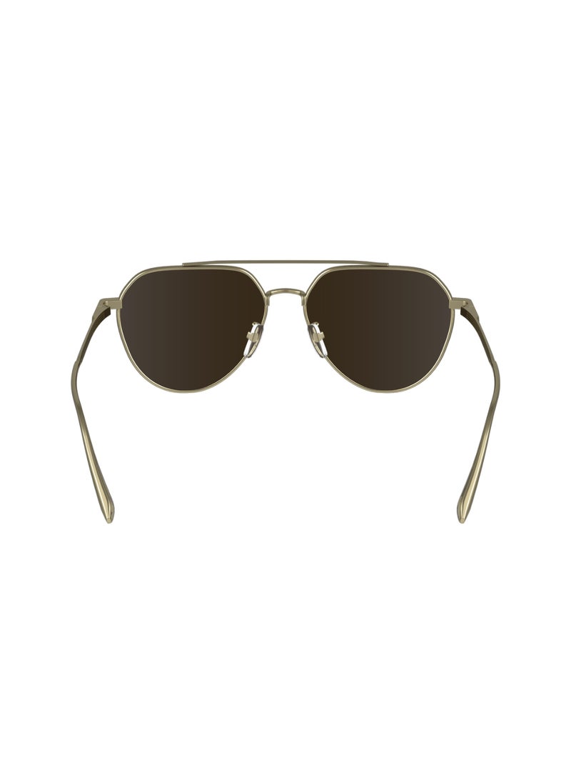 CALVIN KLEIN - نظارات شمسية كالفن كلاين طراز لمدة كاملة من المعدن طراز آفياتور CK24100S 5715 (720) اللون ذهب مات - Image 1