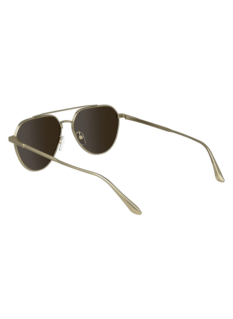 CALVIN KLEIN - نظارات شمسية كالفن كلاين طراز لمدة كاملة من المعدن طراز آفياتور CK24100S 5715 (720) اللون ذهب مات - Image 1