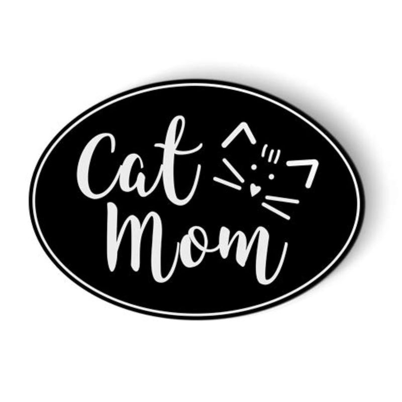 Cat Mom Cute Oval Magnet Car Fridge Locker Select Size