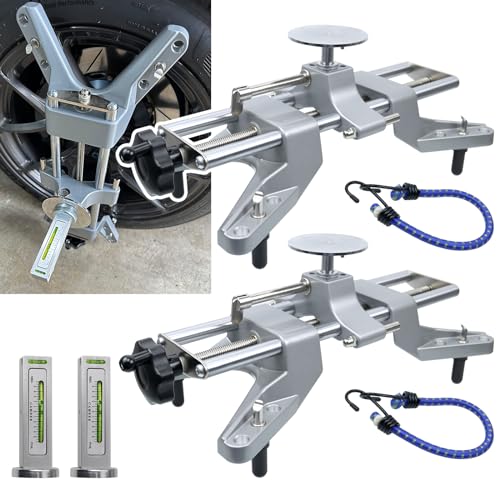 RULLINE 2 Sets Wheel Clamp & Magnetic Adapter Wheel Alignment Tool for Precise Camber Caster Gauges Compatible with 11-25" Rims Camber Alignment Tool Universal Tire Repair Tool - Image 1