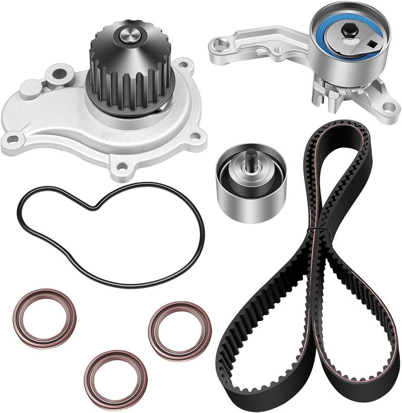 ECCPP Timing Belt Kit with Water Pump Compatible For Chrysler PT Cruiser Sebring Voyager For Dodge Caravan Stratus 2003-2005 For Jeep Liberty 2004-2006 For Jeep Wrangler PP265LK2 WP265K4A CK265LK2 - Image 1