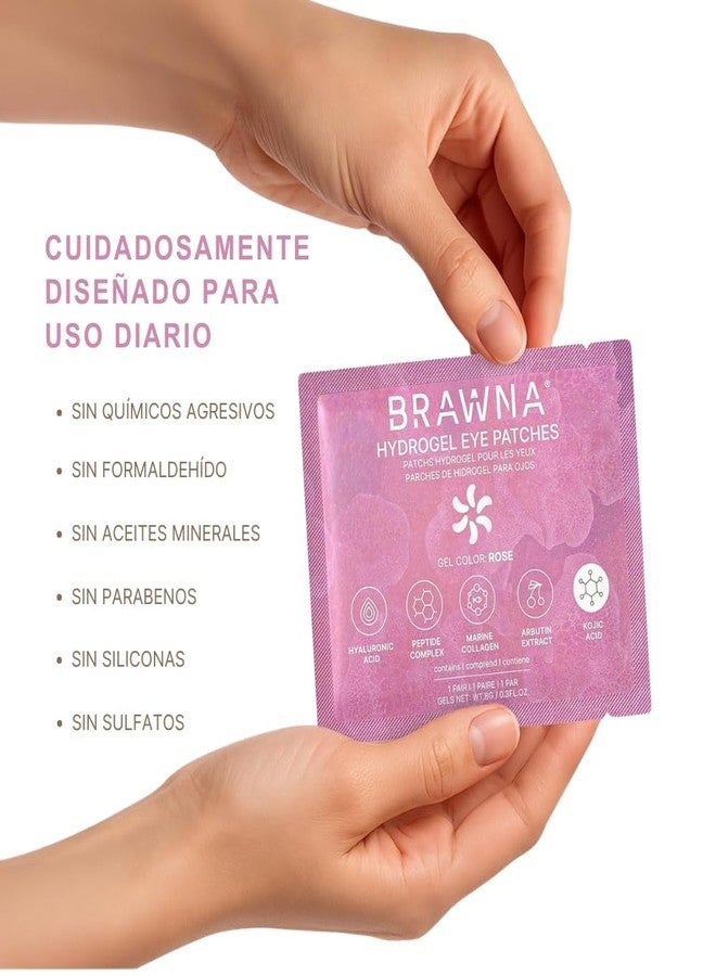 براونا لصقات براونا للعين - أقنعة هيدروجيل مع الريتينول والكولاجين والكافيين والأربوتين - لعلاج انتفاخ العينين والتجاعيد والهالات السوداء وأكياس العين - مجموعة هدايا - 12 زوجًا - Image 5