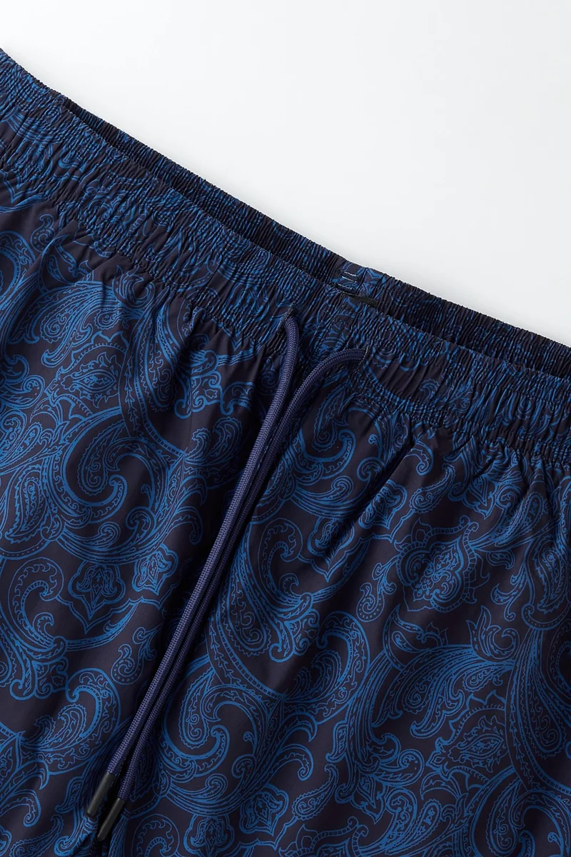 JUNE Men's Regular Fit Patterned Denim Shorts