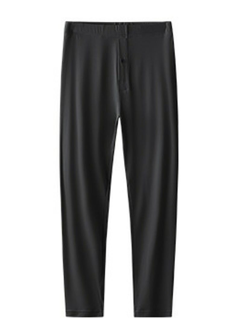 Loquat - Men's Solid Color Tights Leggings Underwear Thermal Pants Long Johns Bottoms  Wintergear Modal Warm Base Layer Bottoms Black - Image 1