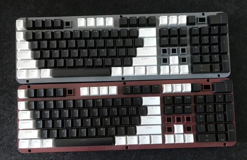 Crystal Clear Keycaps 132 Full Set for Mechanical Keyboards White and Black double key cap 104 large full key