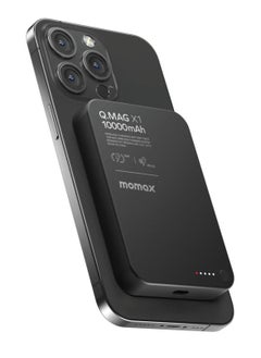 Momax Q.MAG X1 10000 mAh Wireless Magnetic Battery Pack USB-C Up to 15W PD Output Black  - Image 1
