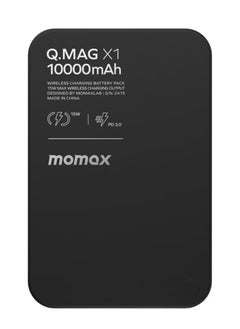 Momax Q.MAG X1 10000 mAh Wireless Magnetic Battery Pack USB-C Up to 15W PD Output Black  - Image 2