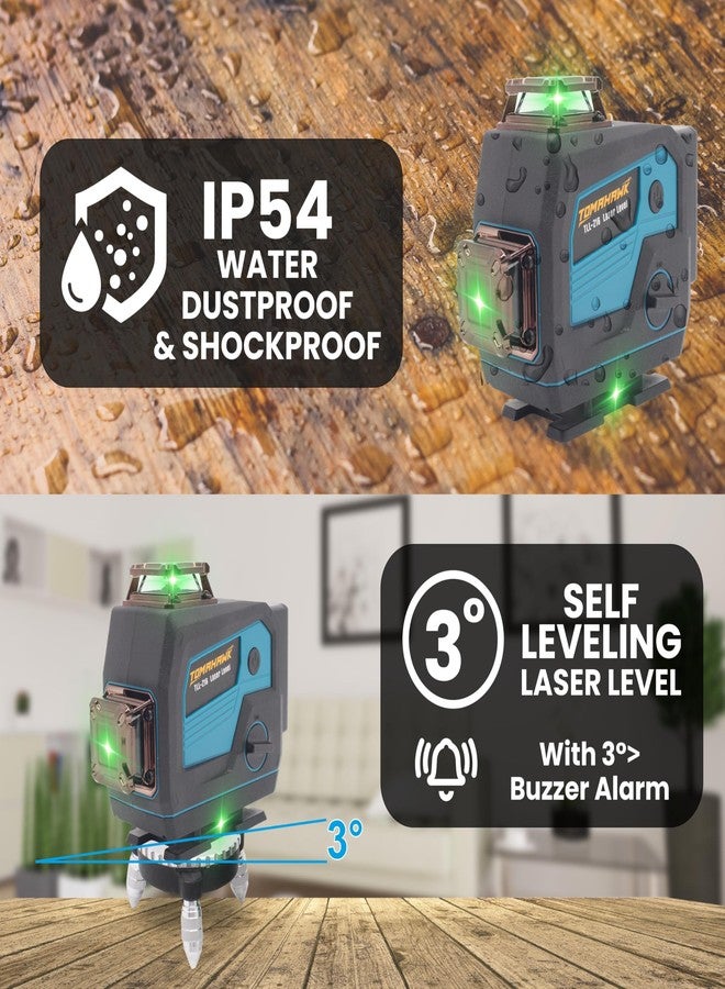 TOMAHAWK® SPZ-8116-16 16 Lines Green Laser Level Pro - 4x360° 4D Green Cross Self-Levelling Professional Laser Line for Construction with Two 360° Vertical/Horizontal Laser Level Pulse Mode - Image 4