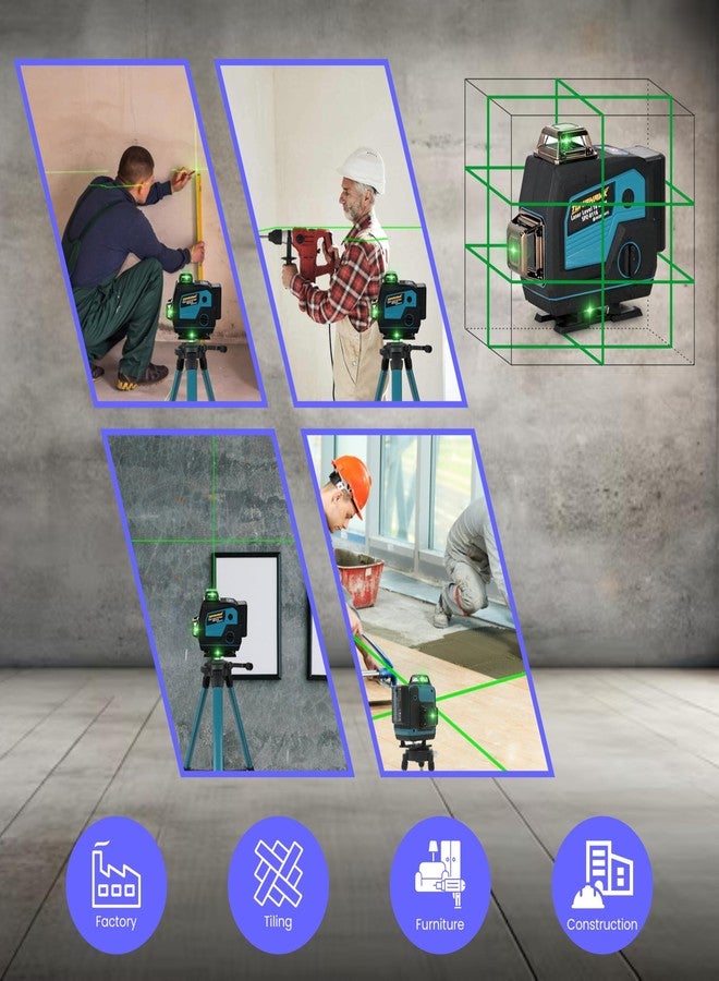 TOMAHAWK® SPZ-8116-16 16 Lines Green Laser Level Pro - 4x360° 4D Green Cross Self-Levelling Professional Laser Line for Construction with Two 360° Vertical/Horizontal Laser Level Pulse Mode - Image 3